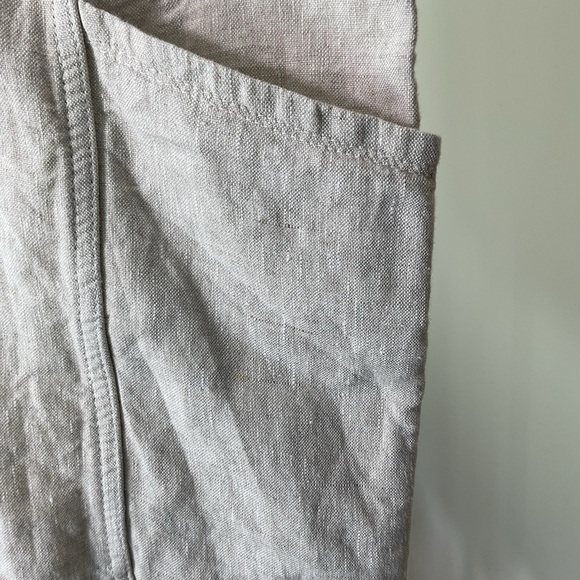 Athleta Retreat Linen Romper NWT Large Natural Tie Back undyed - Picture 6 of 8